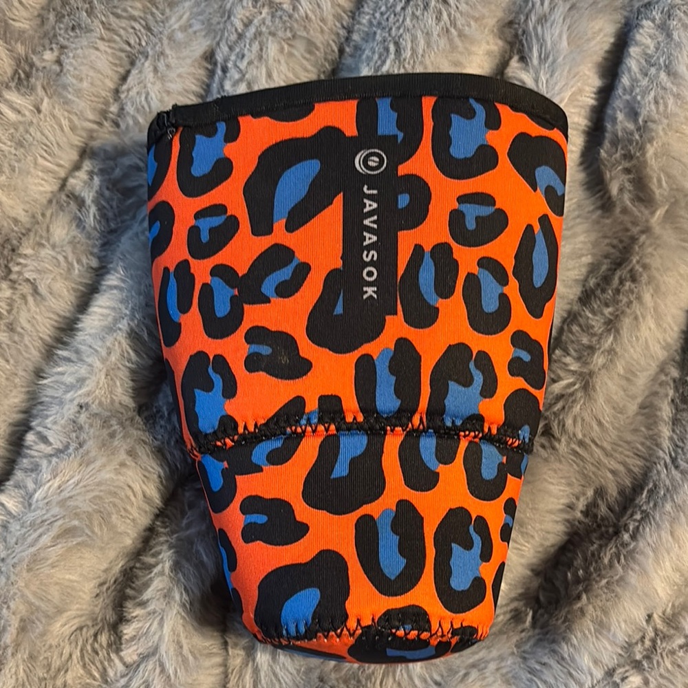 Orange and Blue Leopard Print Sleeve
